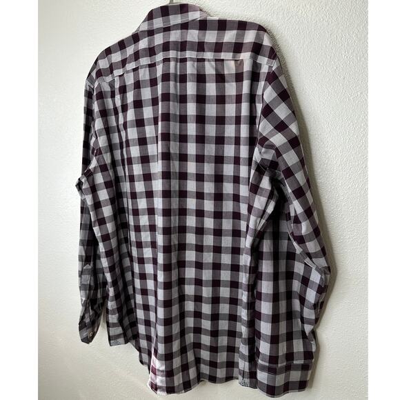 Banana Republic Men's Camden Fit Purple & White Plaid Button Shirt XL - Picture 7 of 14